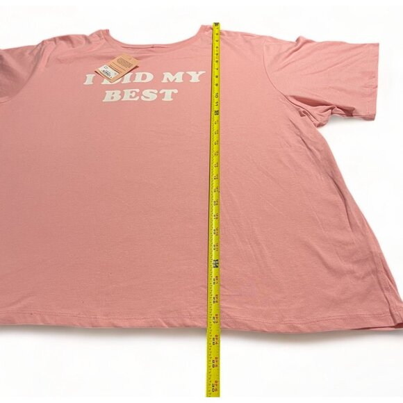 Ban.do "I Did My Best" Pink T-Shirt 3X Crew Neck Short Sleeve Cotton Blend, New - Picture 8 of 9